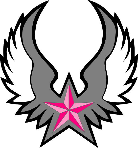 Pink Nautical Star Wings Clip Art - Star Logo With Wings - Png Download (558x598), Png Download