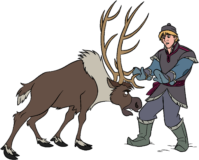 Http - //www - Disneyclips - Com/imagesnewb5/frozen - Sven I Kristoff - Png Download (700x571), Png Download