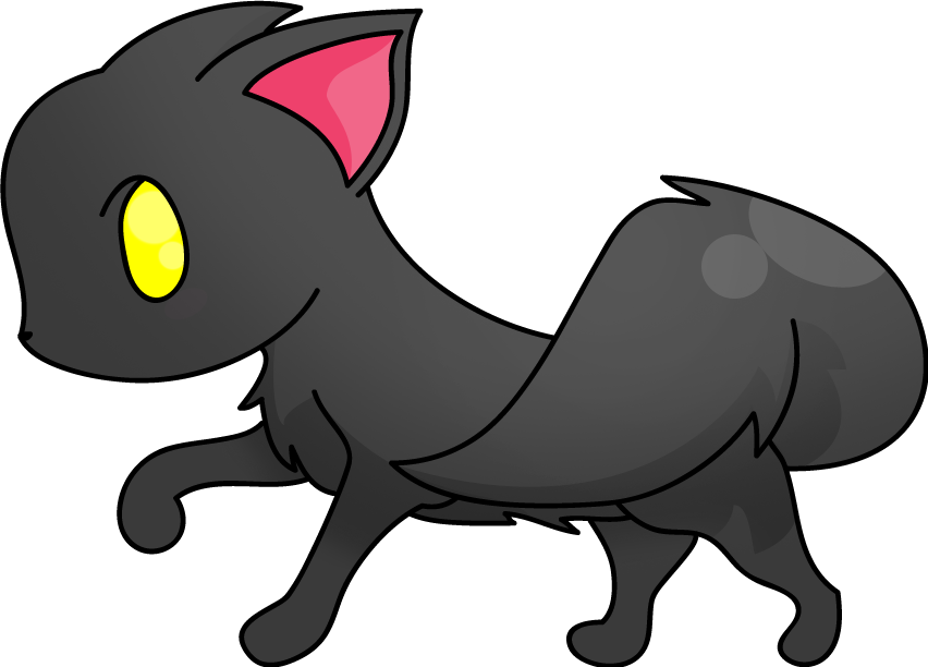 Black Cat Clip Art On Etsy - Cat - Png Download (852x612), Png Download