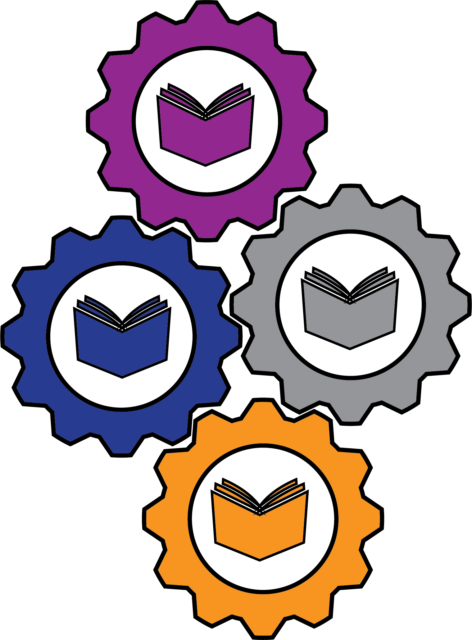 About Novel Engineering - Books And Gears Clipart (1520x2061), Png Download