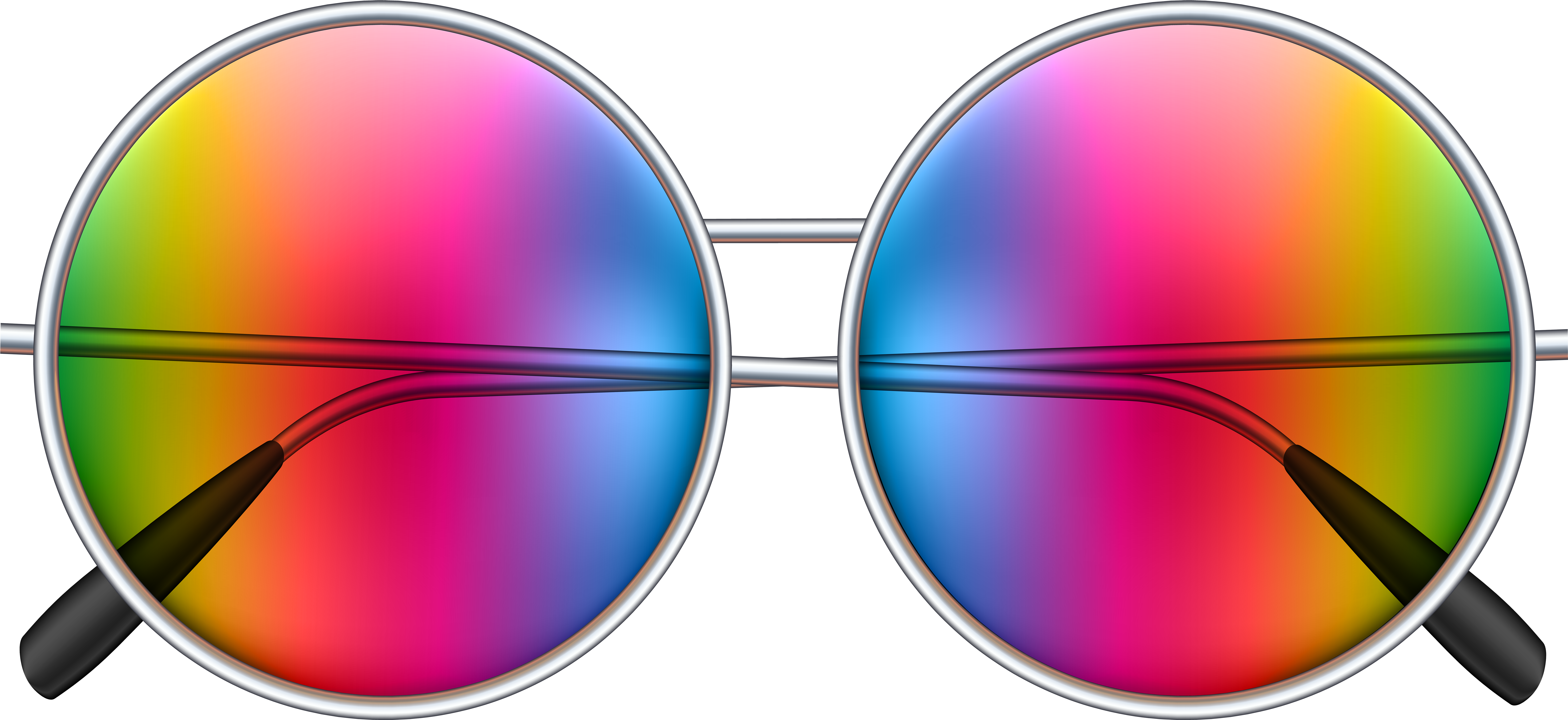 Colorful Glasses Clipart - Png Download (8000x3725), Png Download