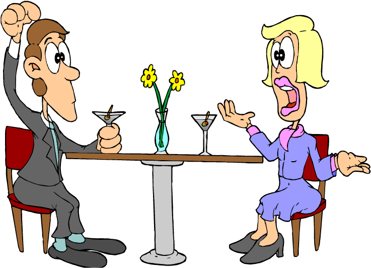 How Much Cliparts - Husband And Wife Talking Cartoon - Png Download (750x543), Png Download