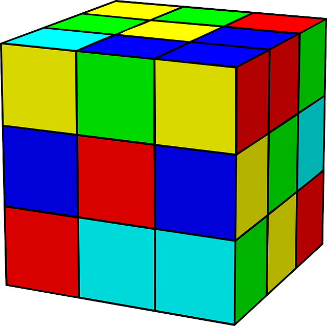 Free Vector Rubik Cube Clip Art - Moving Rubik's Cube Gif - Png Download (600x597), Png Download