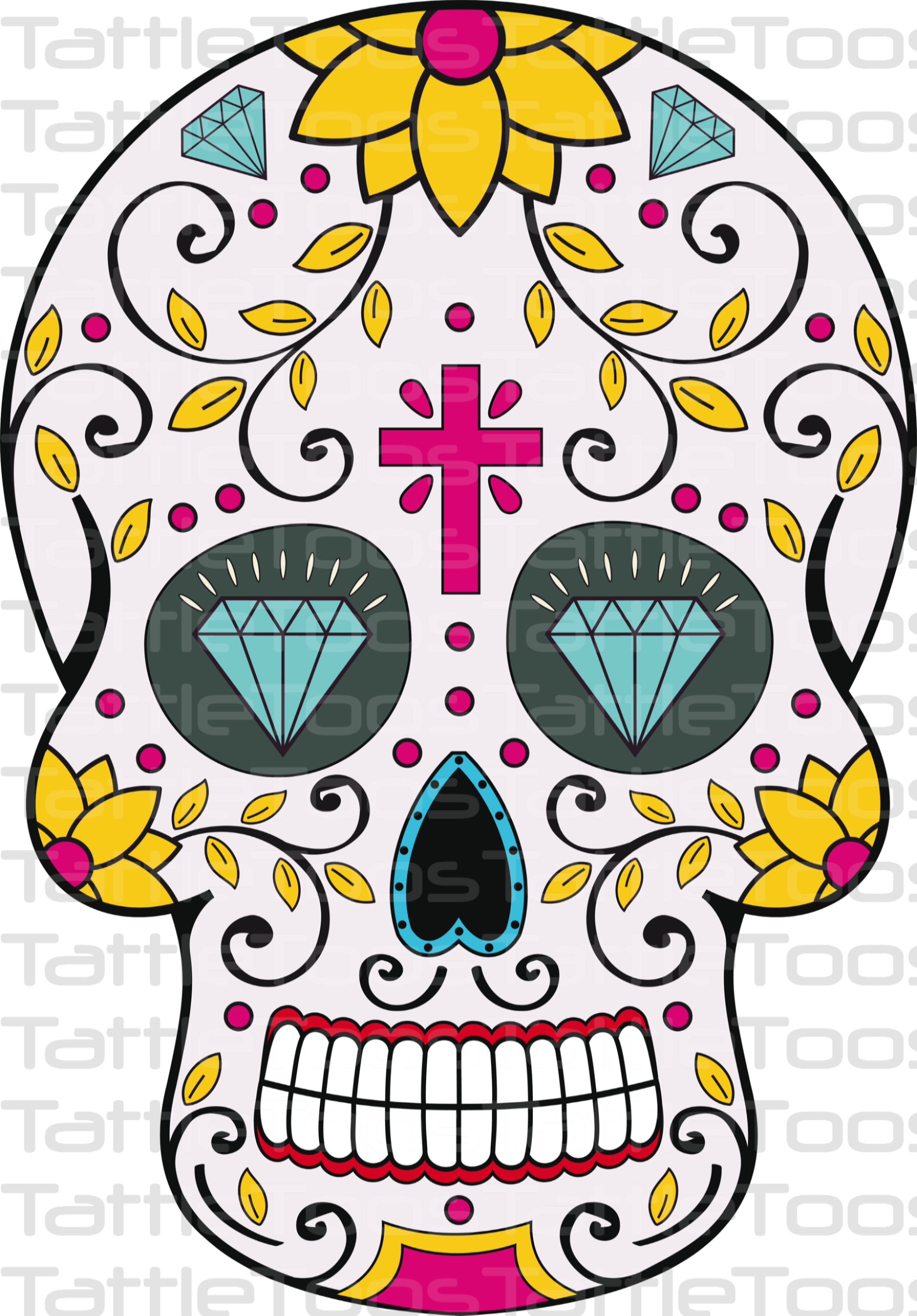 Sugskull Pinterest Skulls Street Clip Art Royalty Free - Prettypicturegiftsco Day Of The Dead Retractable Id - Png Download (2091x3000), Png Download