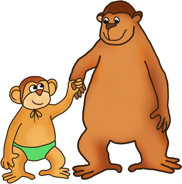 Png Royalty Free Library Ape Clipart Baby - Monkey Transparent Png (877x886), Png Download