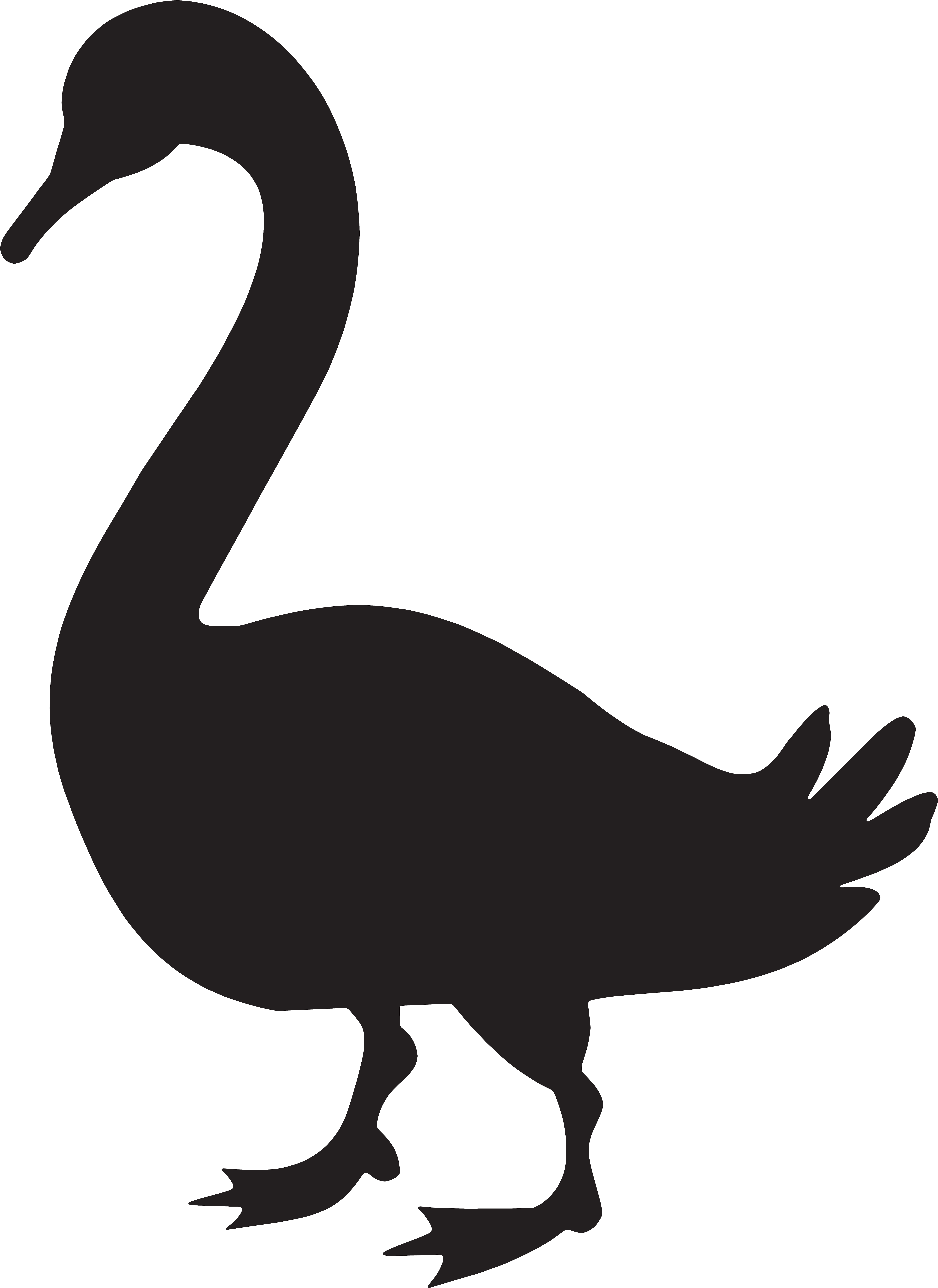 Goose Clipart Silhouette - Png Download (5860x8000), Png Download