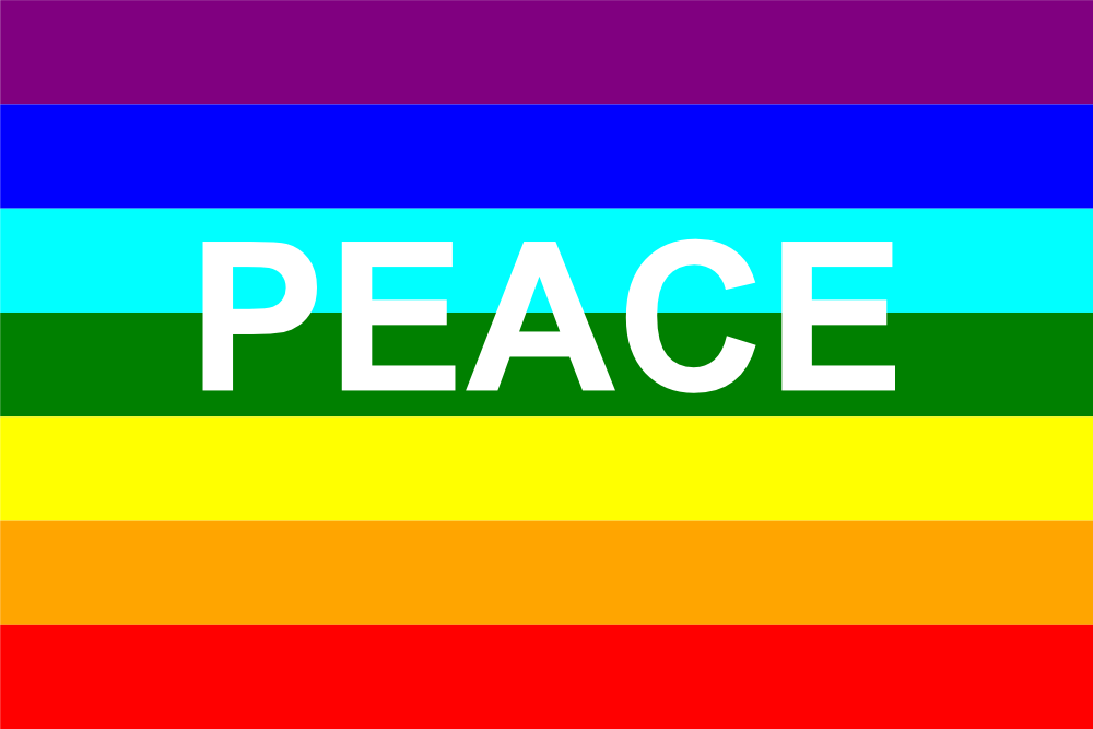 Italian Art Images - Rainbow Flag Peace Symbol Clipart (1000x667), Png Download