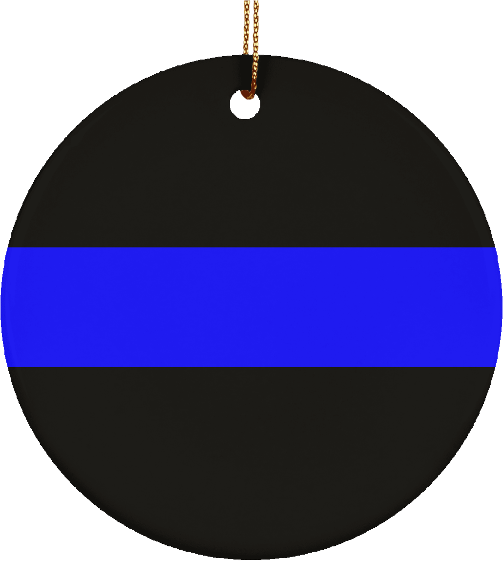 Thin Blue Line Ceramic Ornament Clipart (1155x1155), Png Download