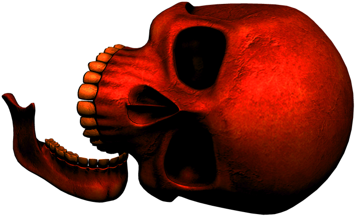 Skull, Red, Death, Gothic, Dark, Day Of The Dead Clipart (960x637), Png Download