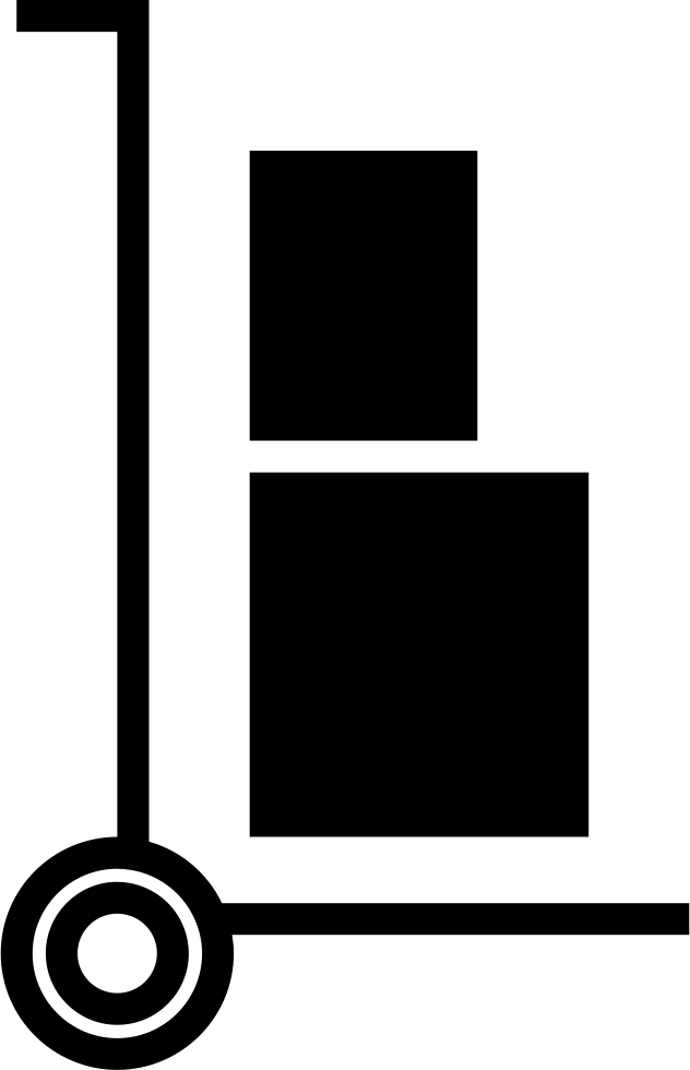 Trolley Push Cart With Boxes Comments Clipart (632x980), Png Download