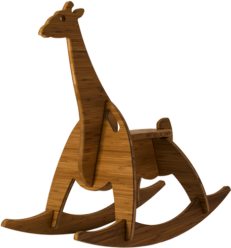 Amber Bamboo Rocking Giraffe Clipart (640x520), Png Download