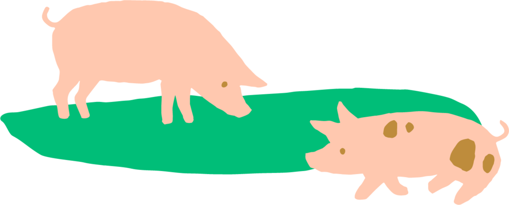 Pigs-landscape Clipart (1000x404), Png Download