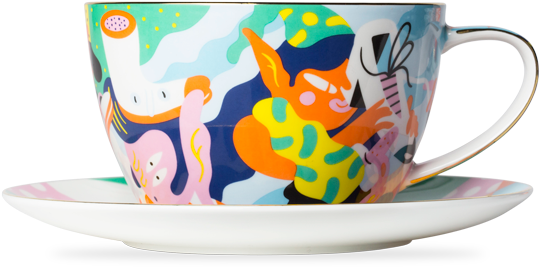 T2 X Brolga Cup And Saucer Clipart (555x555), Png Download