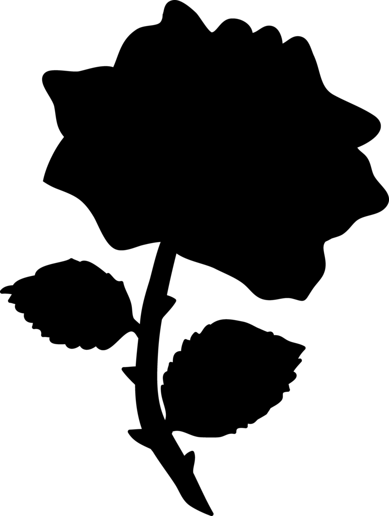 Rose Silhouette Clipart (776x1030), Png Download