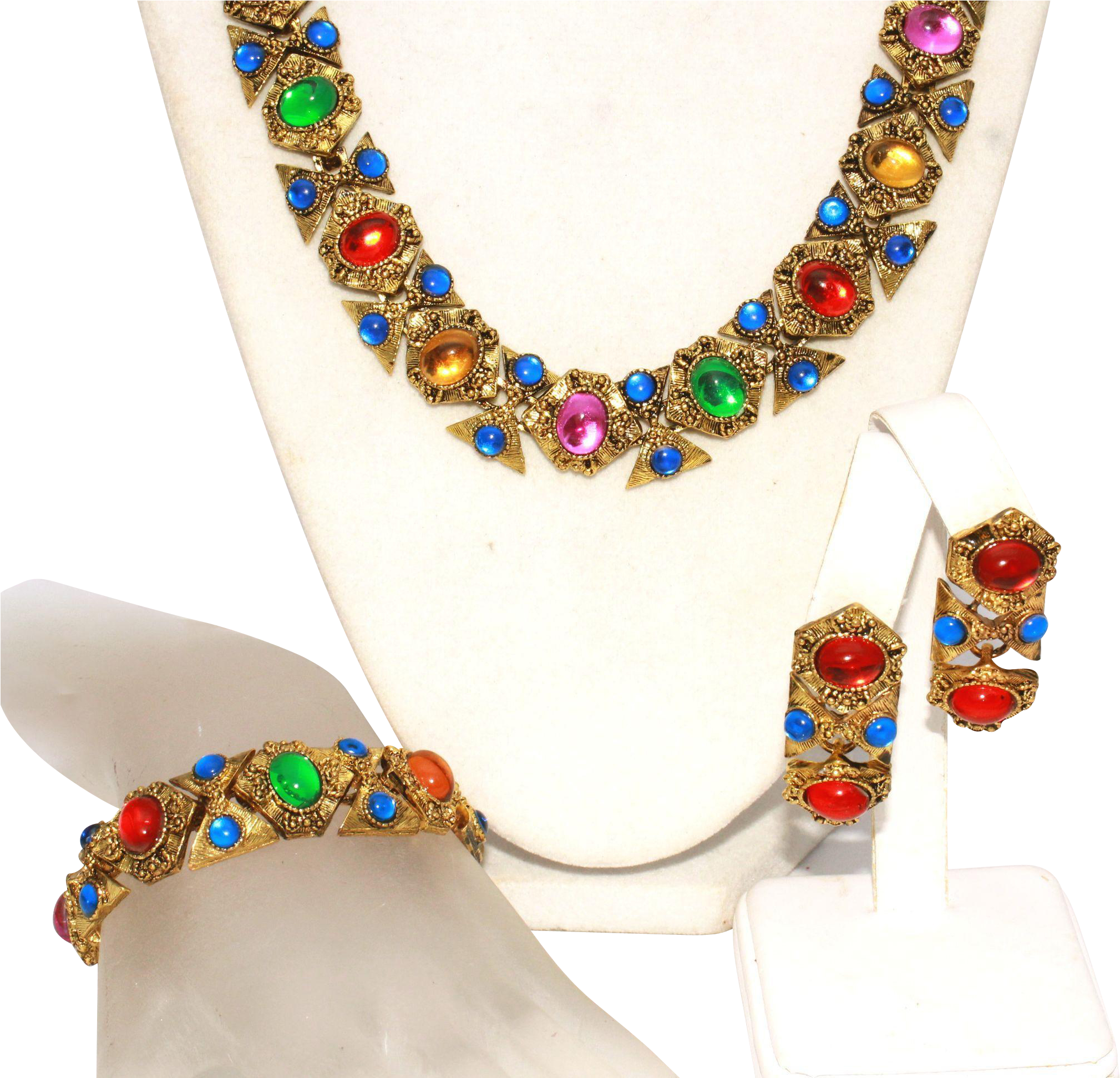 Couture Vintage 70's Moghul Jewels Necklace Bracelet Clipart (2018x2018), Png Download