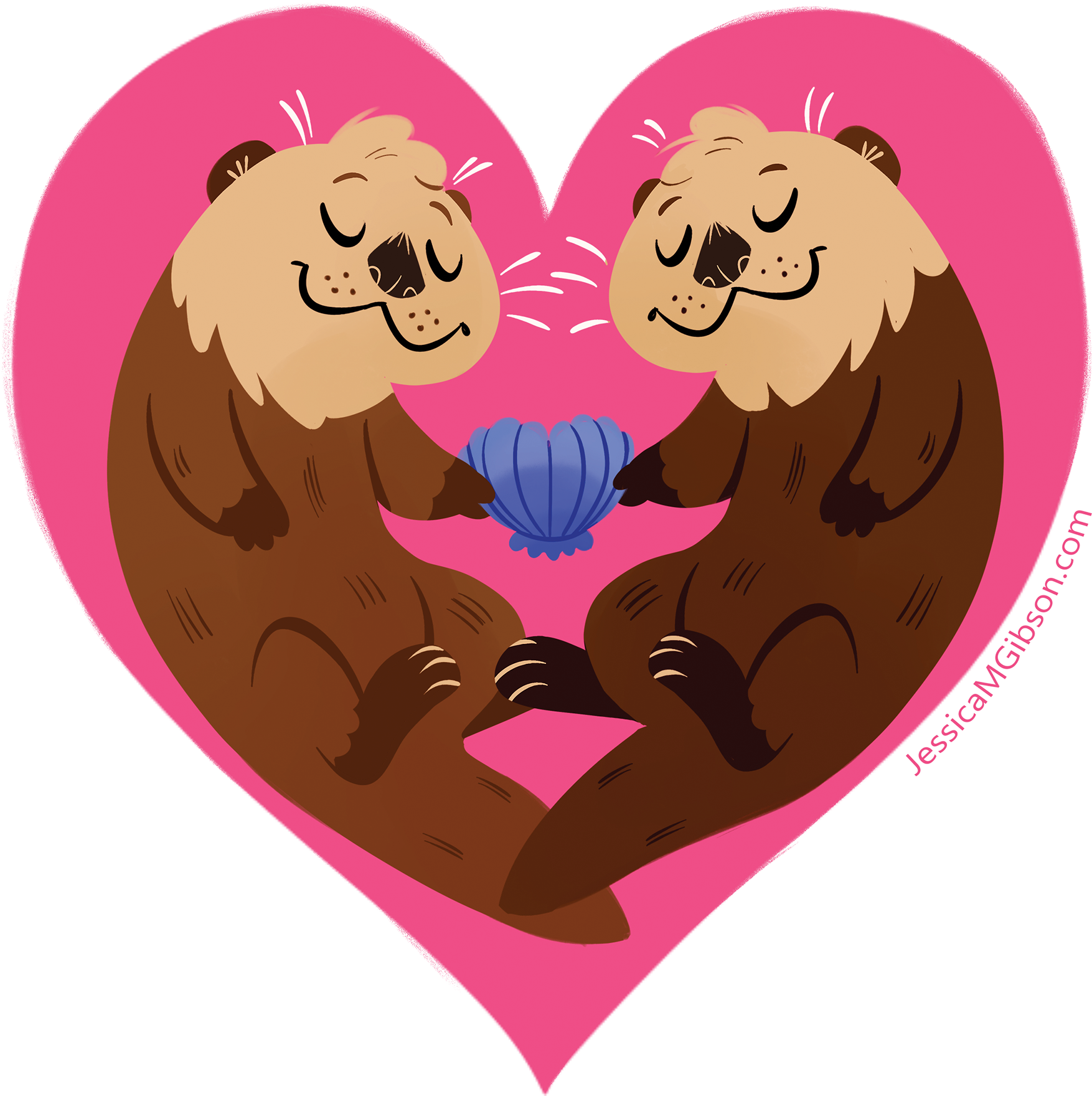 Otter Love Magnet Clipart (1920x1920), Png Download