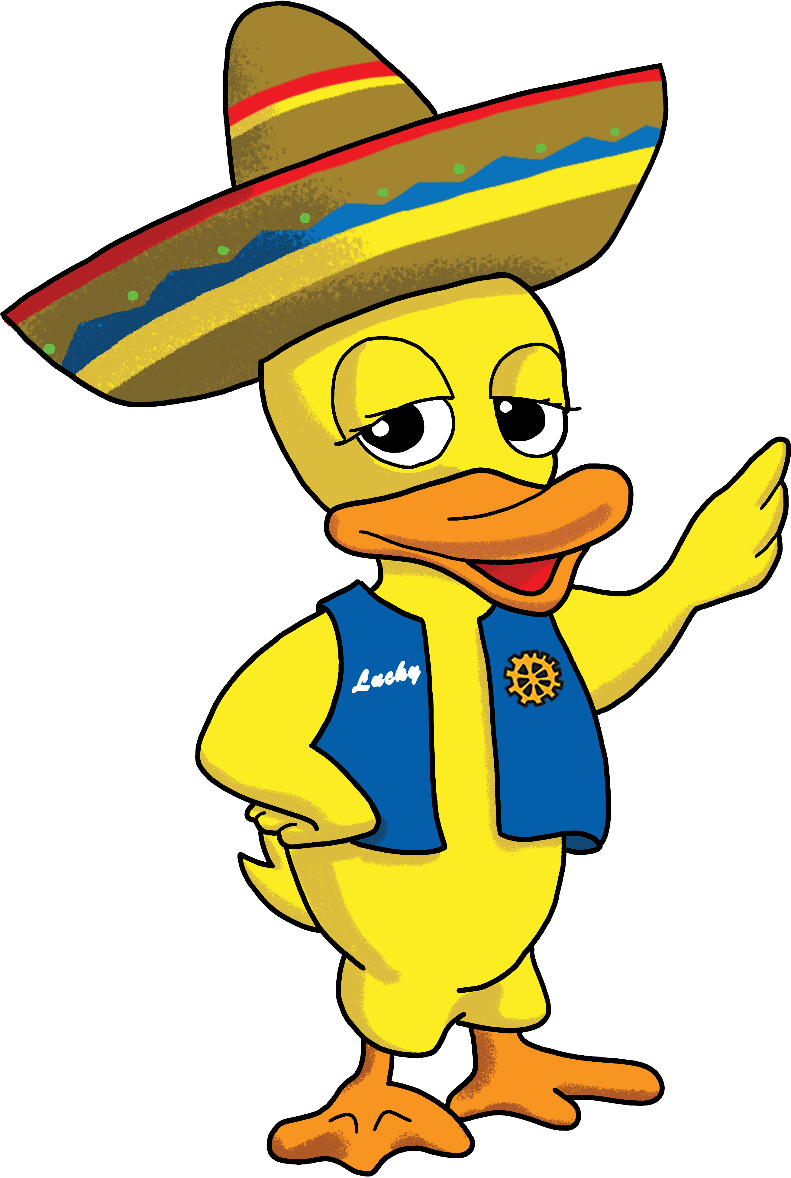 Download Lucky Duck With 2018 Sombero Clipart (3254x4421), Png Download