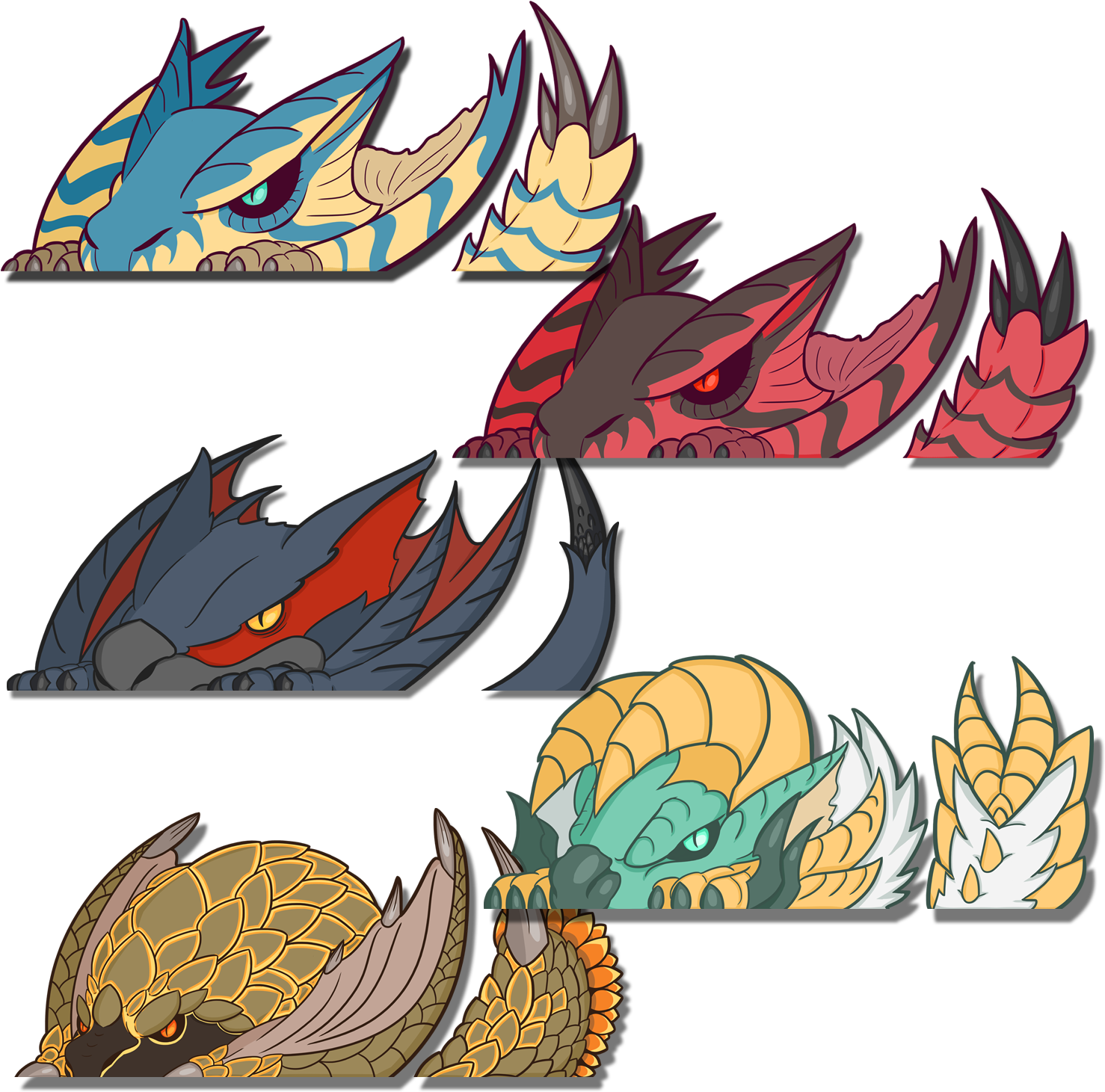 Monster Peekers Series Monsters Clipart (1500x1500), Png Download