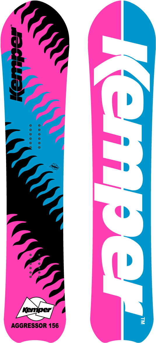 Kemper Aggressor Snowboard 1989 Clipart (570x1276), Png Download