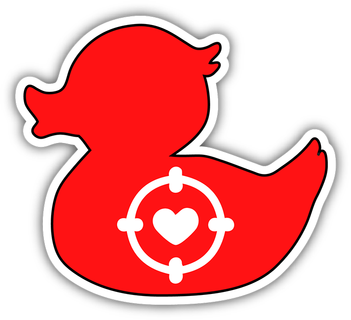 Duck With Heart Target Bumper Sticker Clipart (720x720), Png Download