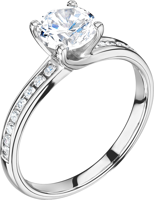Solitaire Engagement Rings Clipart (500x650), Png Download