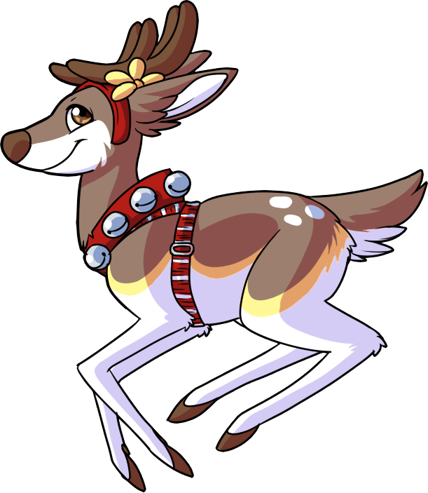 Jingle Bell Deer Clipart (611x703), Png Download