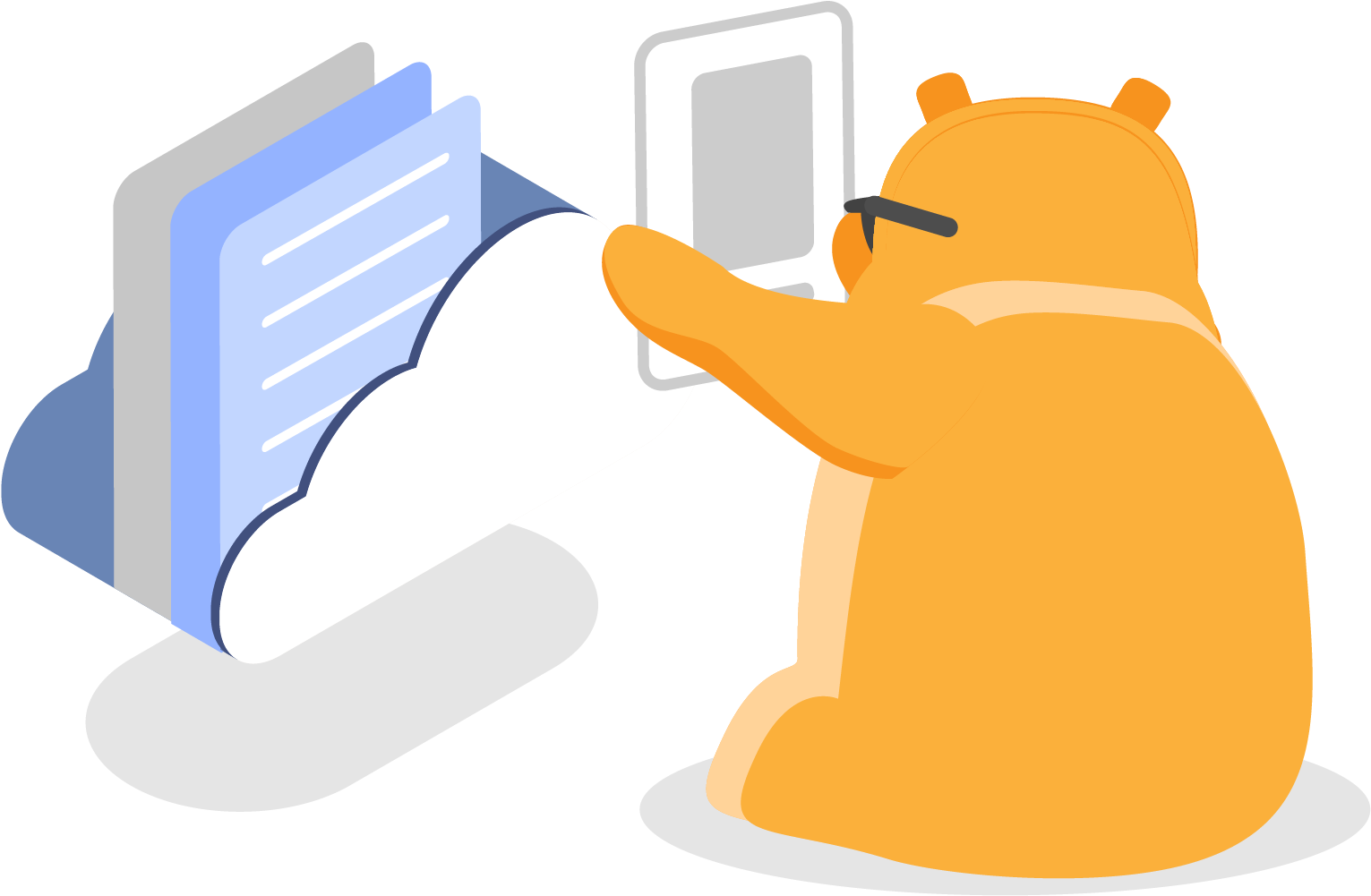 Hippo Saving Ideas To The Cloud Clipart (1625x1054), Png Download