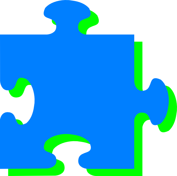 Blue N Green Puzzle Svg Clip Arts 600 X 597 Px - Png Download (600x597), Png Download