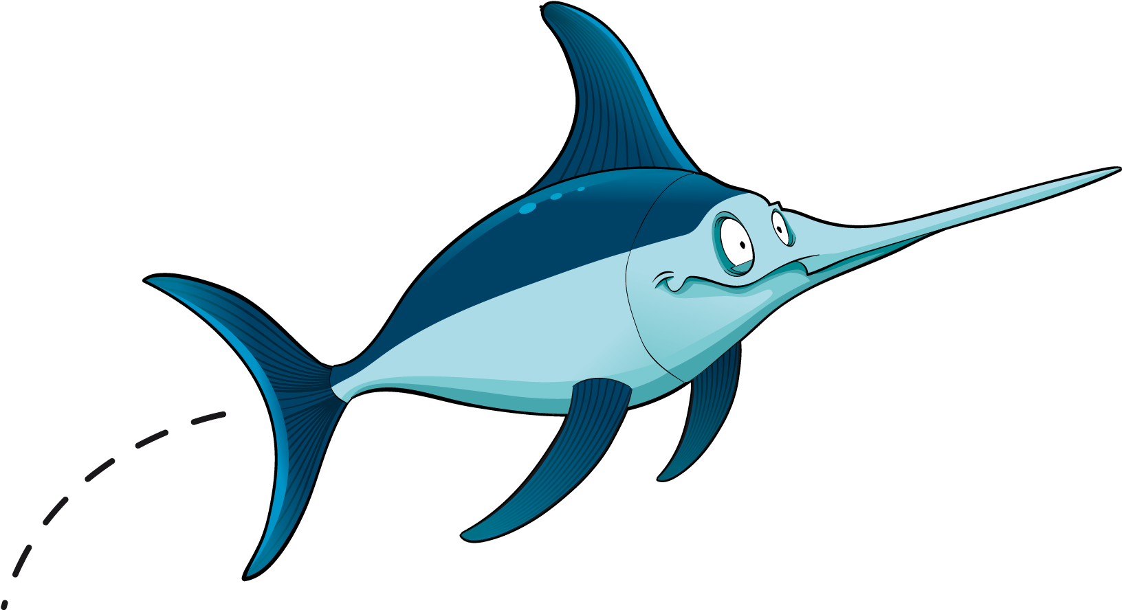 Shark Fish Underwater Clipart (1632x888), Png Download