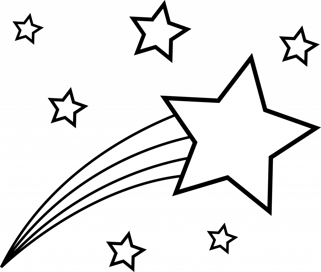 It S Here Pictures Of Stars To Color Shooting Star Clipart (1024x867), Png Download