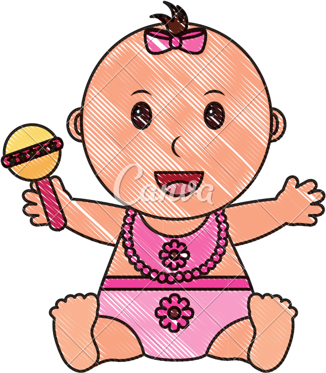 Diaper Transparent Baby Girl Clipart (800x800), Png Download