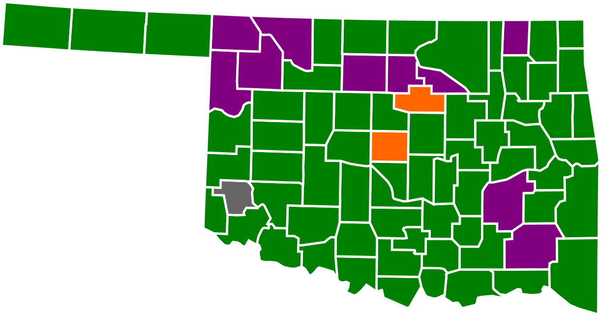 Oklahoma Republican Presidential Primary Results By Clipart (1280x672), Png Download