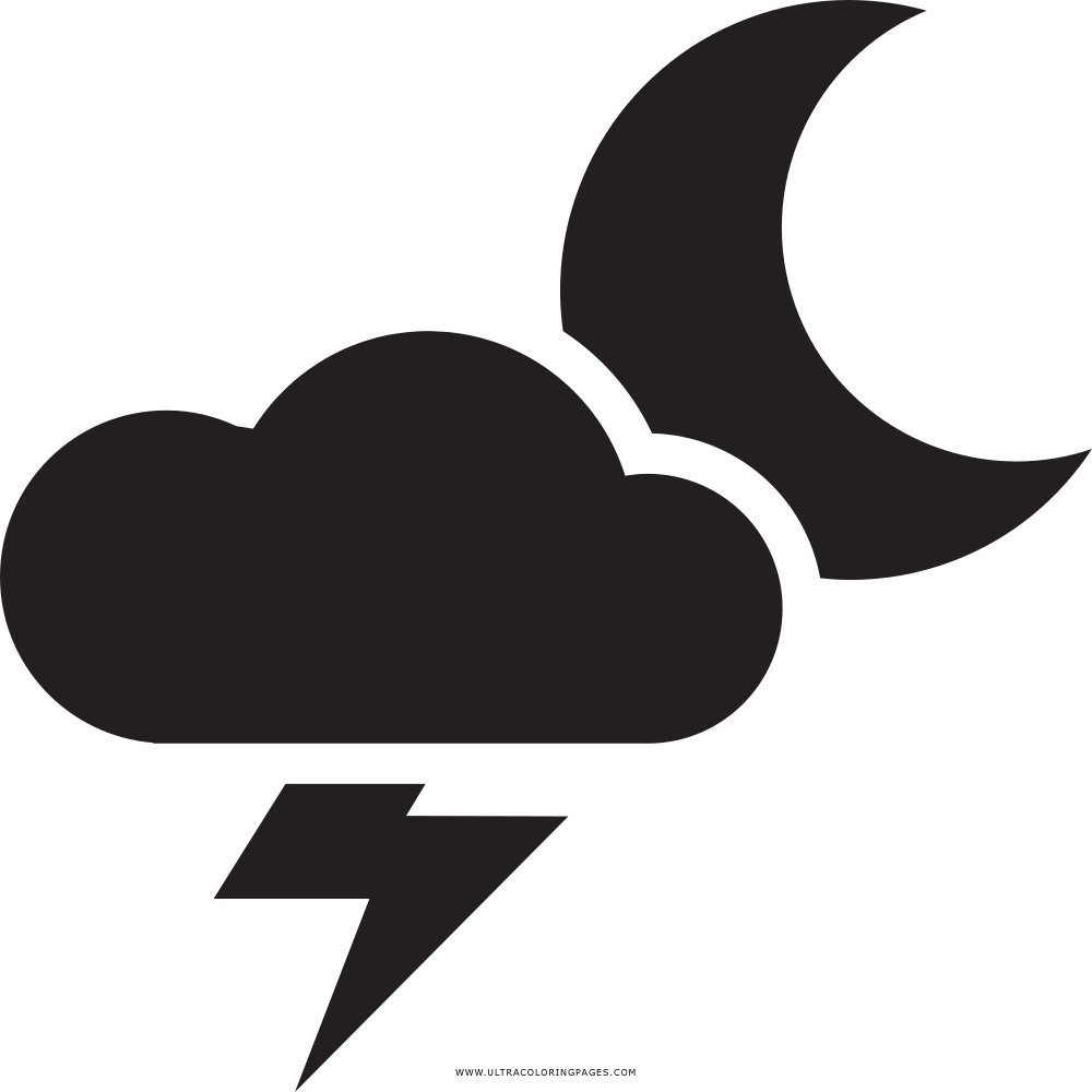 Thunderstorm Coloring Page Clipart (1000x1000), Png Download