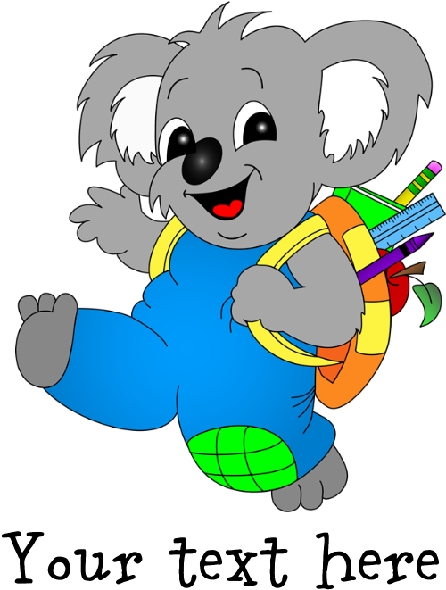Koala Bear With Backpack Magnet Clipart (700x700), Png Download