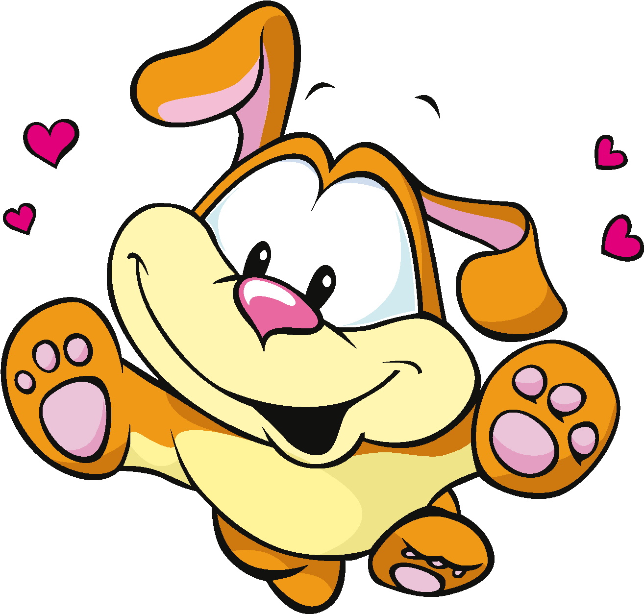 Vector Hand Drawn Smiling Pet Puppy Clipart (1772x1378), Png Download