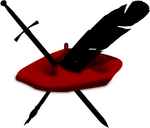 The Iconic Beret, Sword, And Quill Can Be Used Without Clipart (600x600), Png Download