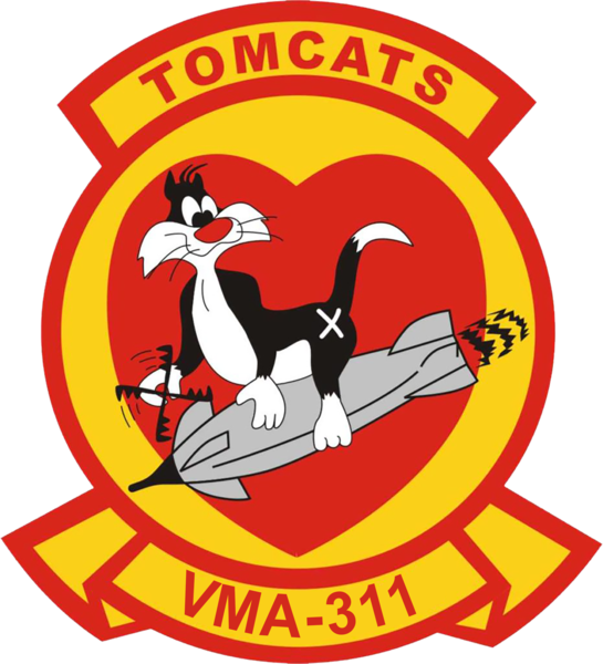 Usmc Vma-311 Tomcats Sticker Military, Law Enforcement Clipart (545x600), Png Download