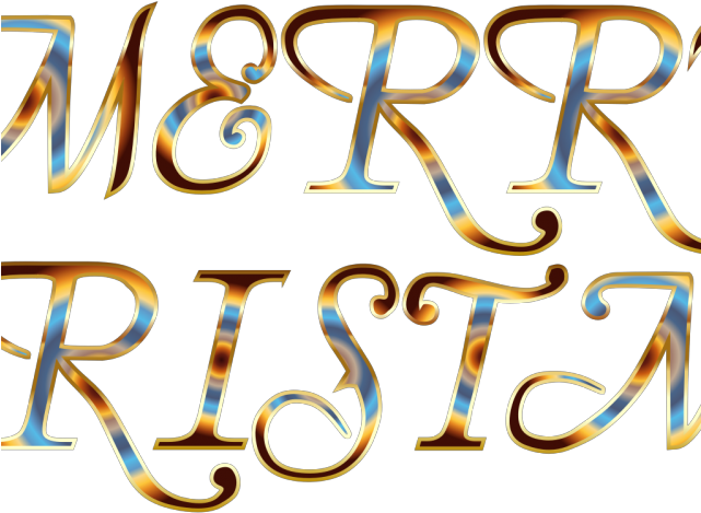Merry Christmas Text Clipart Calligraphy - Png Download (640x480), Png Download