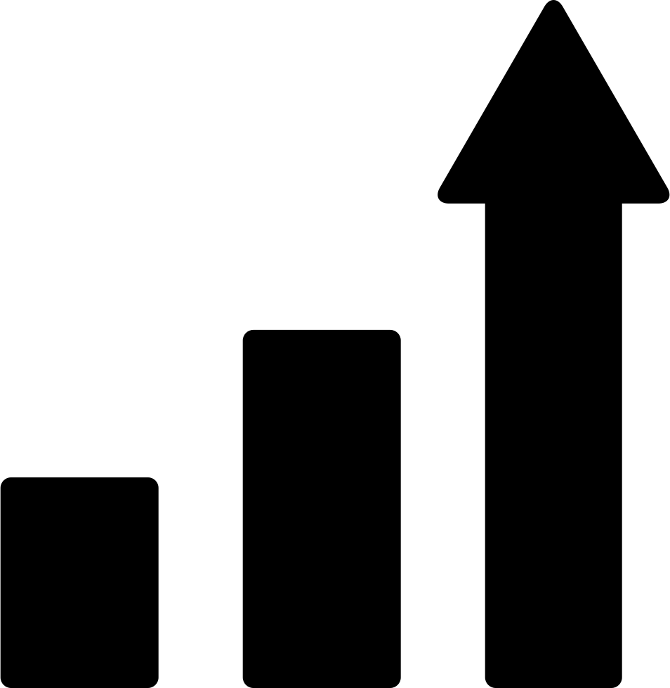 Ascending Bars Graphic With Up Arrow Comments Clipart (954x980), Png Download