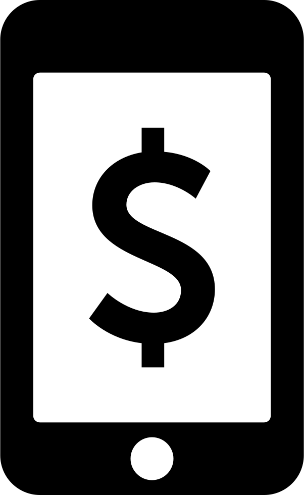 Dollar Sign On Tablet Or Phone Screen Comments Clipart (602x980), Png Download