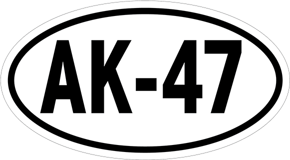 Ak-47 Oval Decal Clipart (600x600), Png Download