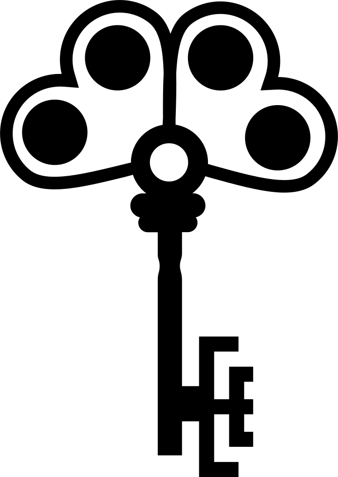 Key With Two Hearts With Dots Comments Clipart (694x980), Png Download