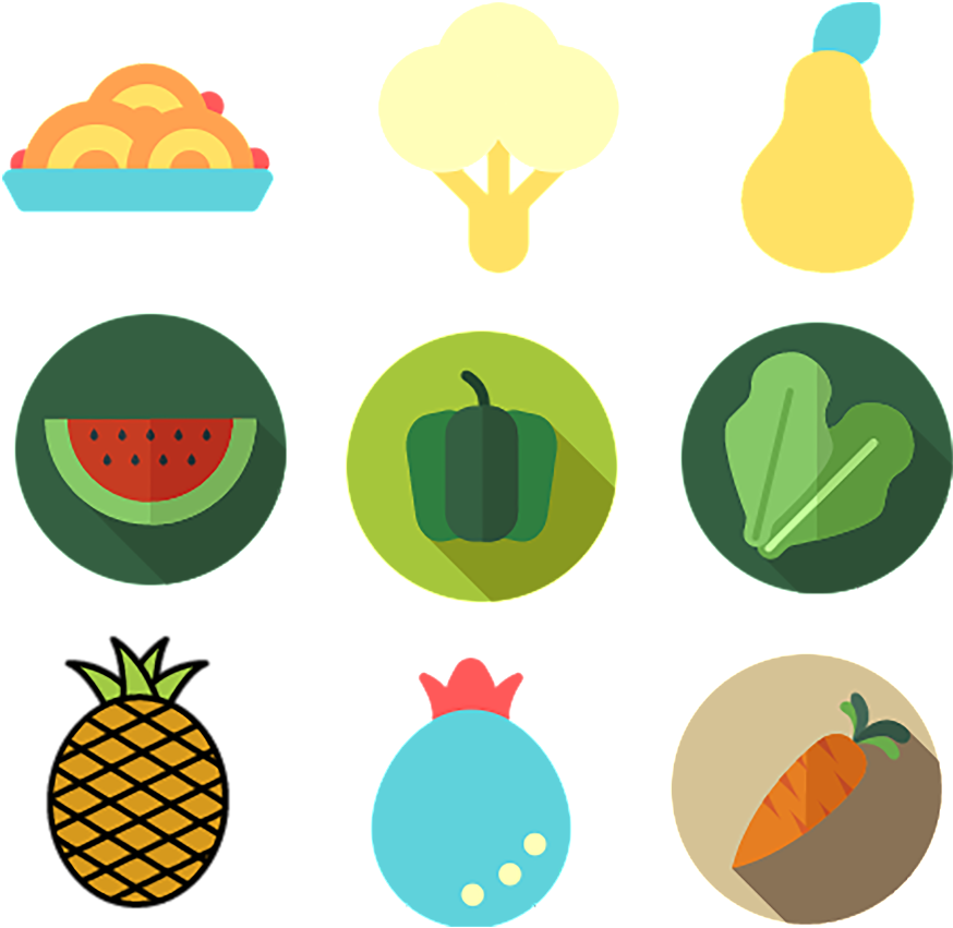 Brevity Of Fruit, Vegetable, Food And Food Pngicon Clipart (1024x1024), Png Download