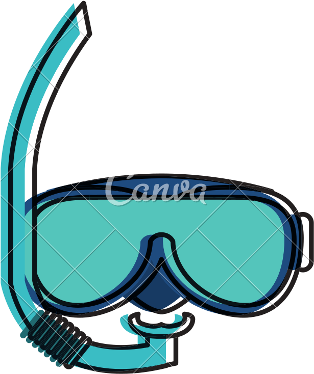 Snorkel Drawing Man Clipart (800x800), Png Download