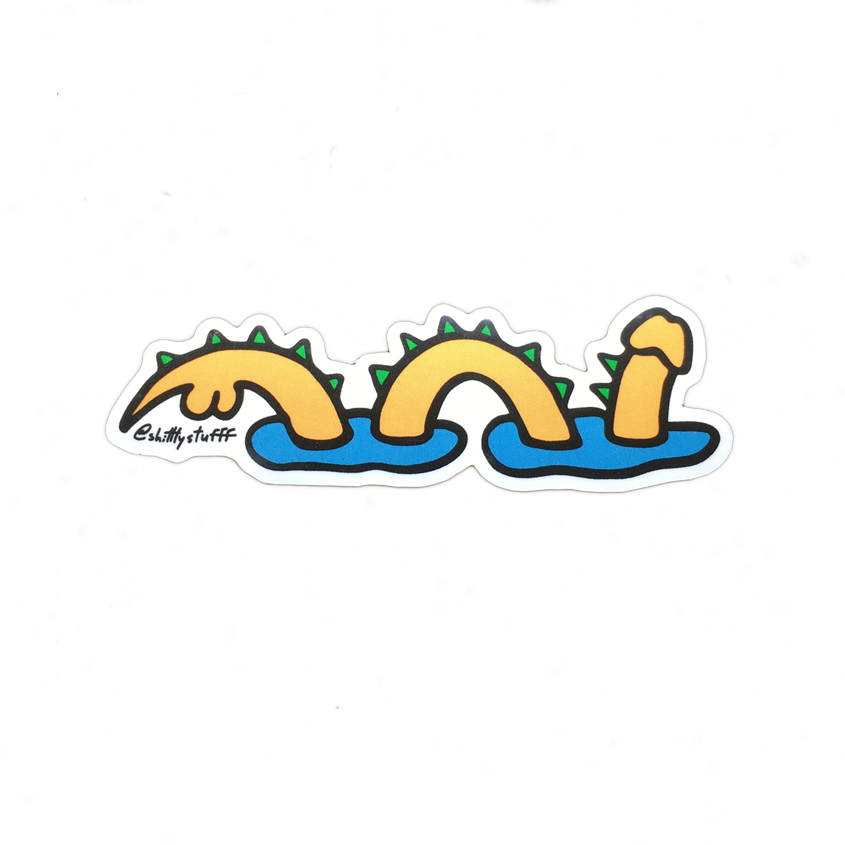 Cock Ness Monster Sticker By Shittty Stufff $1 Clipart (845x845), Png Download