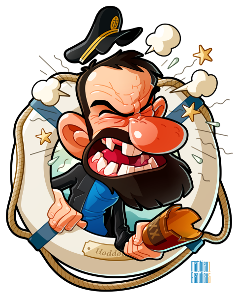 Captain Haddock I've Done A Captain Haddock Portrait Clipart (500x616), Png Download
