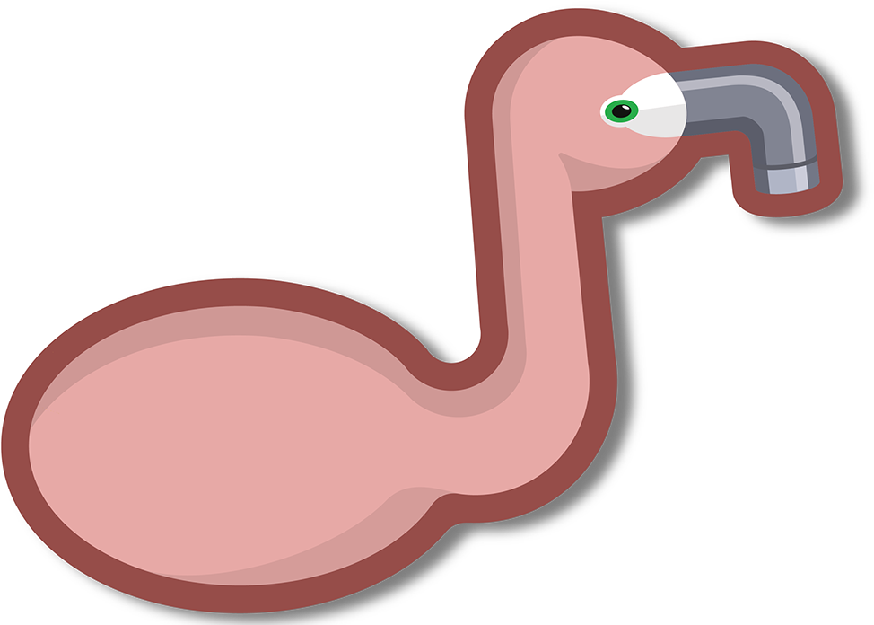 Flamingo With A Crane Clipart (1200x700), Png Download
