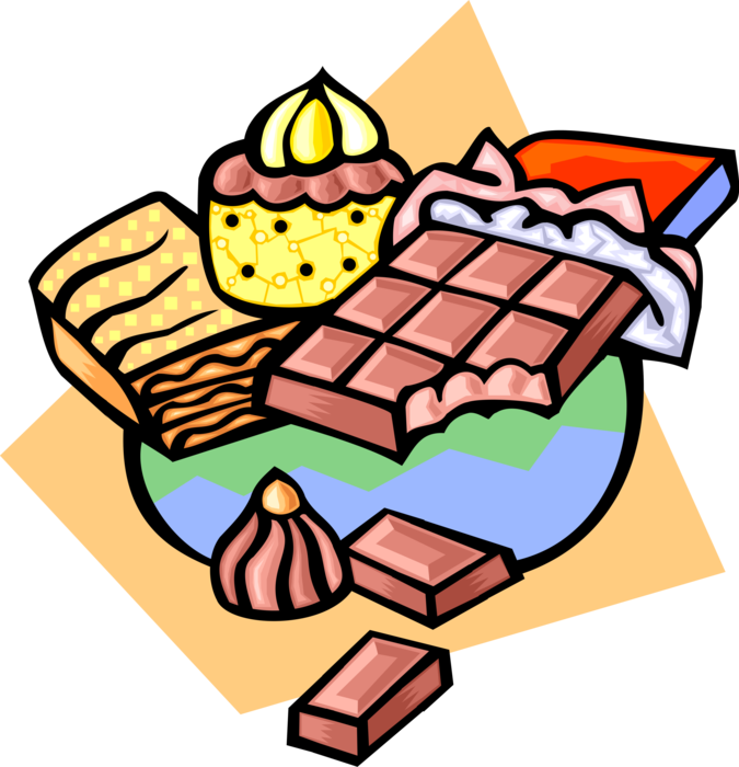 Vector Illustration Of Sweet Milk Chocolate Bar Candy Clipart (675x700), Png Download