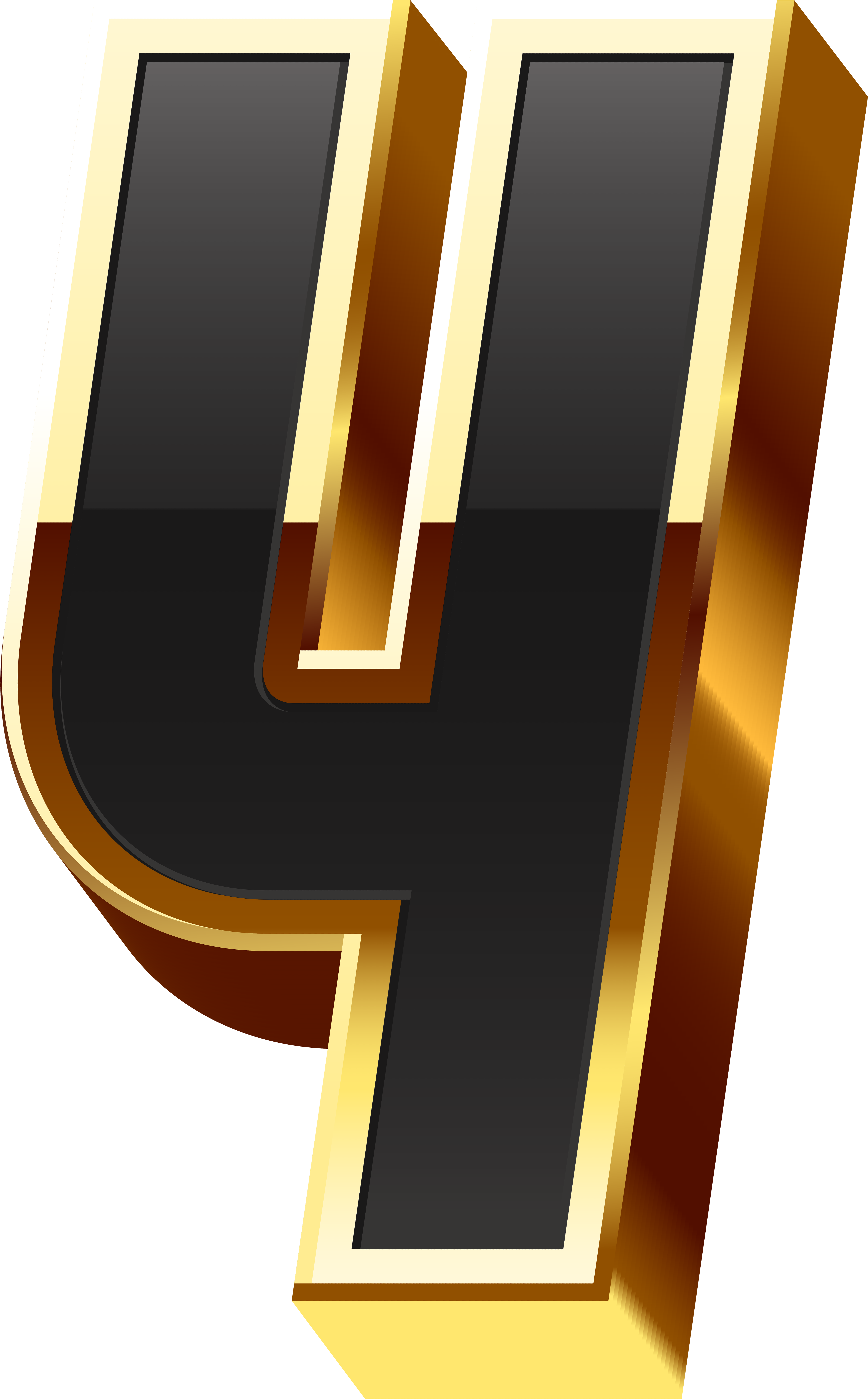 Number Four Gold Black Transparent Image Clipart (5011x8000), Png Download