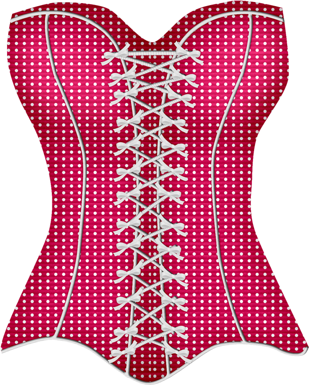 Hot Pink Striped Corset Clipart (607x756), Png Download
